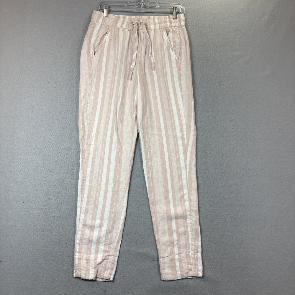 Calvin Klein Women Pink/White Lounge Front Tie‎ Pants Small Comfort